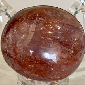 1.9" RED FIRE QUARTZ Hematoid Crystal Polished Palm Stone Tumble Madagascar 97g